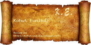 Kohut Euniké névjegykártya